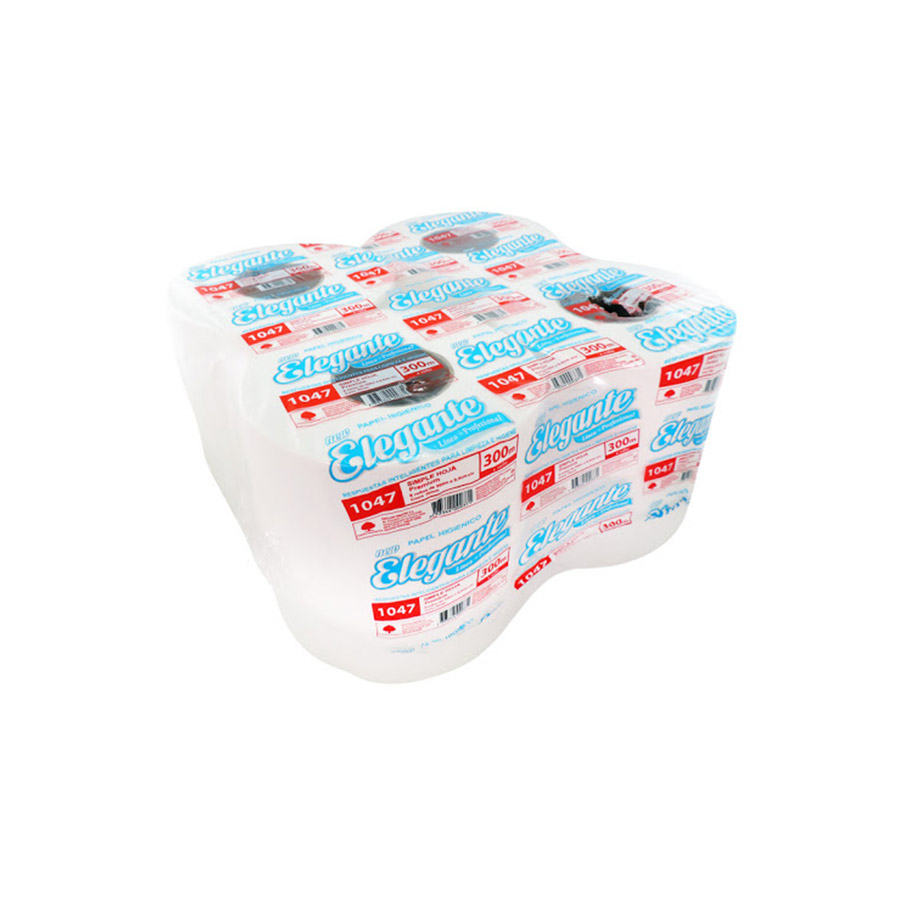 PAPEL Higienico ELEGANTE 8 rollos x300m cono grande (1047)