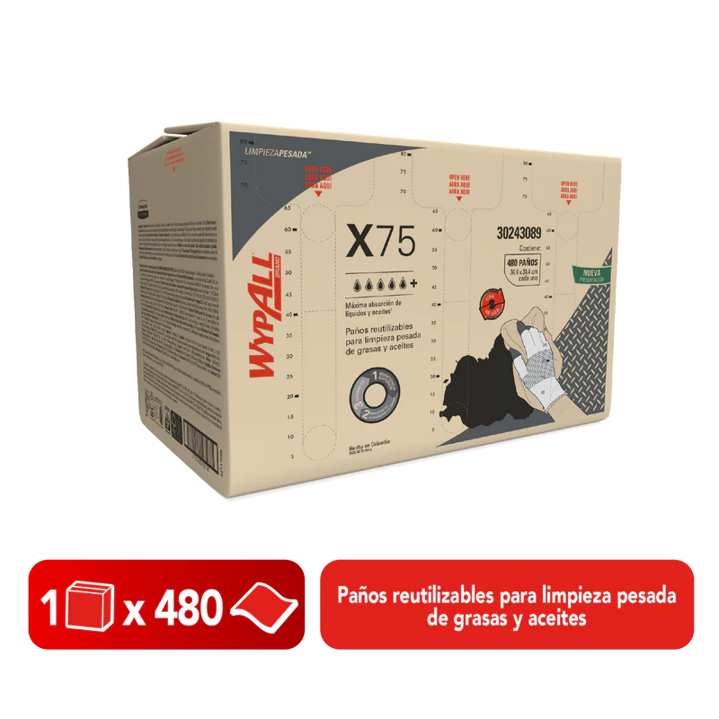 KCP Paños Wypall X75 Fuerza Max caja 480 paños (30243089)
