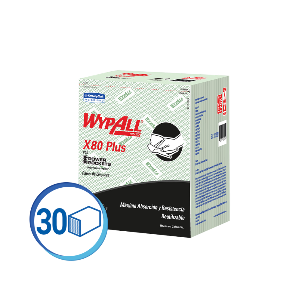 KCP Paños WYPALL X80 Verde 30u (30228281)