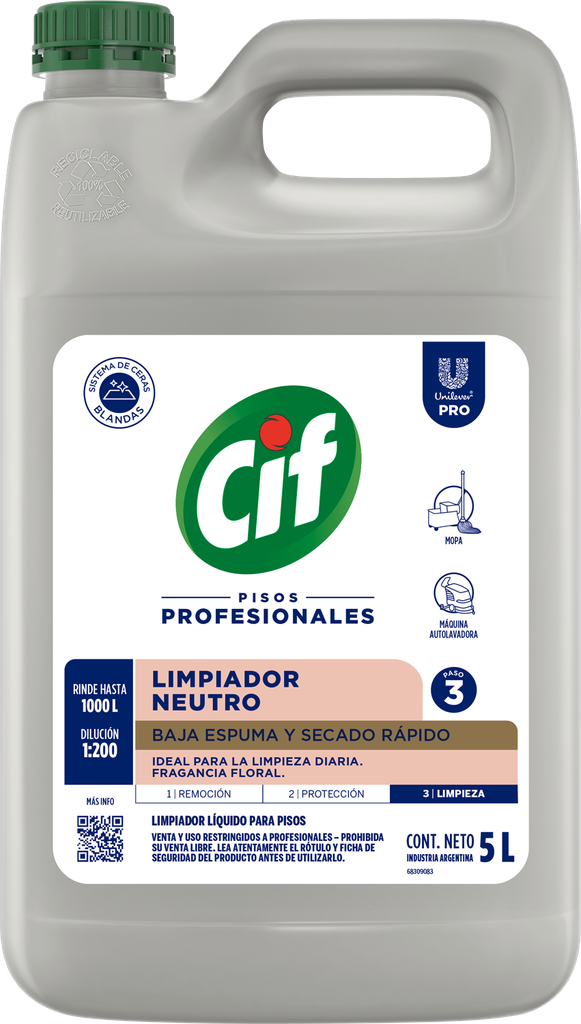 ​​​CIF Limpiador Neutro concentrado para pisos 5L