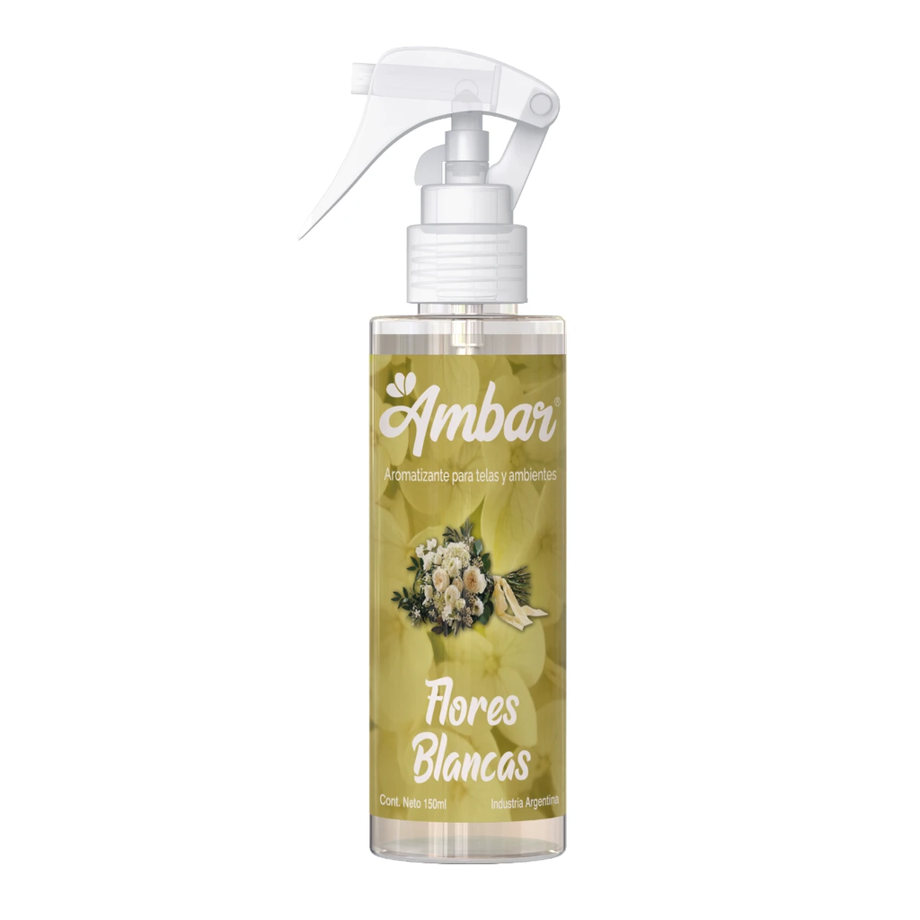 AMBAR TEXTIL FLORES BLANCAS