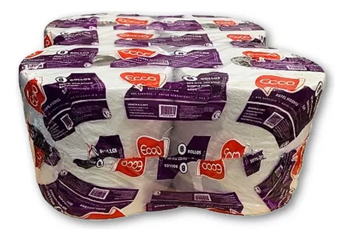Papel higienico ECCO 8x300m cono grande (Campanita)