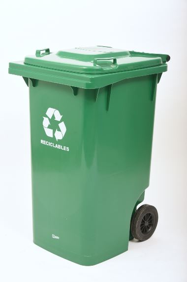 Contenedor plastico con ruedas 240L Verde (R)
