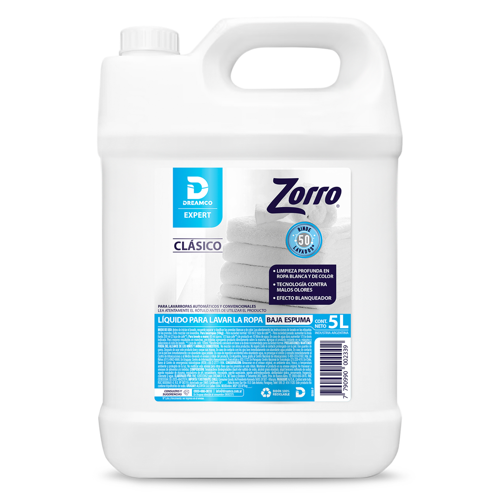 [9224] ​Jabon liquido ropa Clasico 5L (ZORRO)