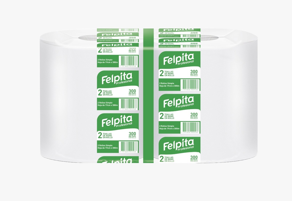 Toalla rollo 2x300m FELPITA