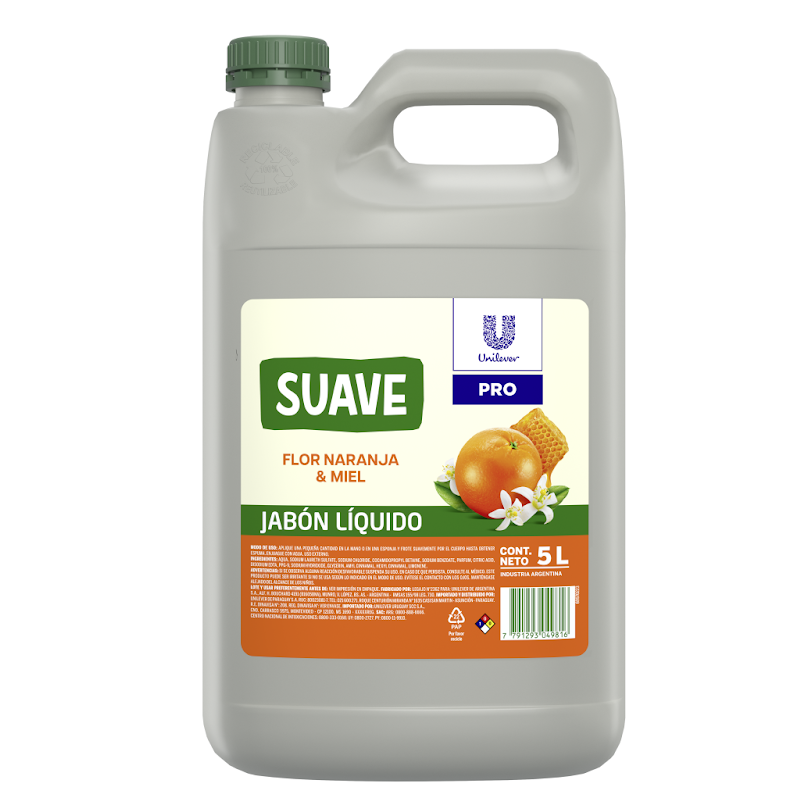 ​​SUAVE Jabon liquido Flor Naranja y Miel 5L