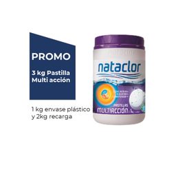 PROMO Cloro Pastilla 3kg Nataclor 3 capsulas de 5 pastillas