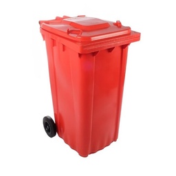 Contenedor plastico con ruedas 240L Rojo (TH)
